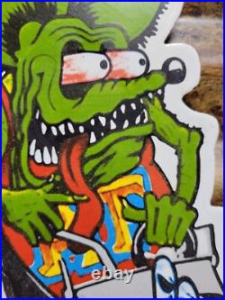 Vintage Rat Fink Porcelain Sign Old Ed Roth Hot Rod Gas Engine Race Car Parts