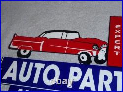 Vintage Repair Shop & Auto Parts Store Crashed Car 12 Metal Gasoline & Oil Sign Vintage Repair Shop & Auto Parts Store Crashed Car 12 Metal Gasoline & Oil Sign
