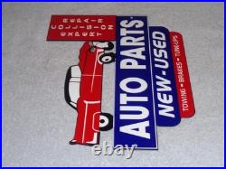 Vintage Repair Shop & Auto Parts Store Crashed Car 12 Metal Gasoline & Oil Sign Vintage Repair Shop & Auto Parts Store Crashed Car 12 Metal Gasoline & Oil Sign
