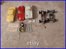 Vintage Revell Large Scale Slot Car Set 1964 Corvette Ferrari & Parts Not Tested