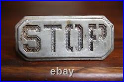 Vintage STOP Brake Light Glass Lens Ford Buick Studebaker Motorcycle Hot Rod