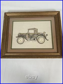 Vintage Signed GIRARD Ford Model A Car From Watch Parts Matted& Framed