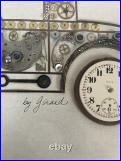 Vintage Signed GIRARD Ford Model A Car From Watch Parts Matted& Framed