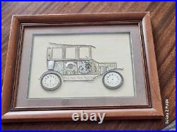 Vintage Signed GIRARD Ford Model T Car From Watch Parts Matted & Framed Perfect