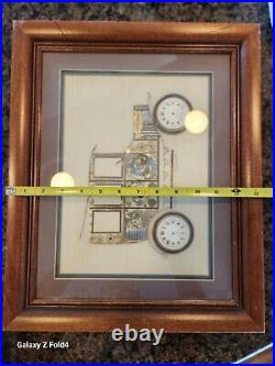 Vintage Signed GIRARD Ford Model T Car From Watch Parts Matted & Framed Perfect