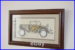 Vintage Signed GIRARD Steampunk Art Cadillac Car From Watch Parts Matted& Framed