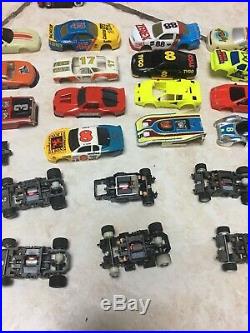 Vintage Slot Car Body & Chassis Lot + Pieces Parts, Aurora, AFX, Tyco, Life Like