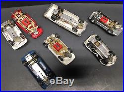 Vintage Slot Car Collection 1/32 seven cars with bodies, parts, wrench etc