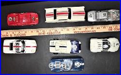 Vintage Slot Car Collection 1/32 seven cars with bodies, parts, wrench etc