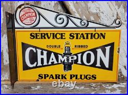 Vintage Spark Plug Porcelain Flange Sign Automobile Engine Car Truck Part Store