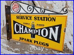 Vintage Spark Plug Porcelain Flange Sign Automobile Engine Car Truck Part Store