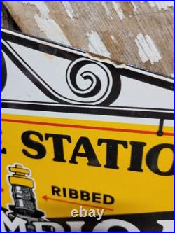 Vintage Spark Plug Porcelain Flange Sign Automobile Engine Car Truck Part Store