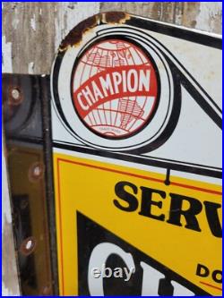 Vintage Spark Plug Porcelain Flange Sign Automobile Engine Car Truck Part Store