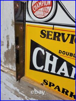 Vintage Spark Plug Porcelain Flange Sign Automobile Engine Car Truck Part Store