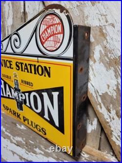 Vintage Spark Plug Porcelain Flange Sign Automobile Engine Car Truck Part Store