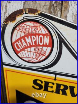 Vintage Spark Plug Porcelain Flange Sign Automobile Engine Car Truck Part Store