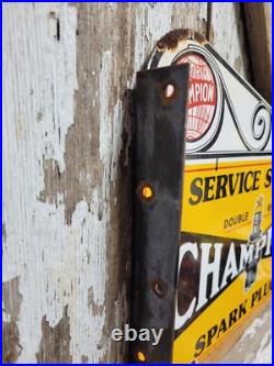 Vintage Spark Plug Porcelain Flange Sign Automobile Engine Car Truck Part Store