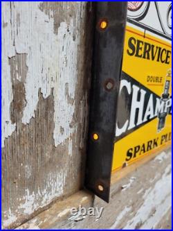 Vintage Spark Plug Porcelain Flange Sign Automobile Engine Car Truck Part Store