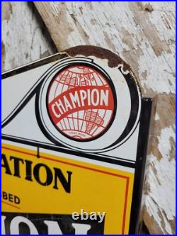 Vintage Spark Plug Porcelain Flange Sign Automobile Engine Car Truck Part Store
