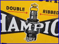 Vintage Spark Plug Porcelain Flange Sign Automobile Engine Car Truck Part Store