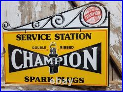 Vintage Spark Plug Porcelain Flange Sign Automobile Engine Car Truck Part Store
