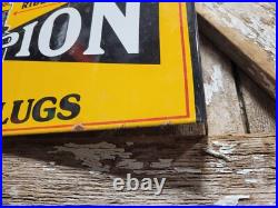 Vintage Spark Plug Porcelain Flange Sign Automobile Engine Car Truck Part Store