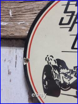Vintage Speed Equipment Porcelain Sign Old Racing Sport Car Automobile Parts 12
