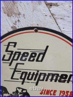 Vintage Speed Equipment Porcelain Sign Old Racing Sport Car Automobile Parts 12