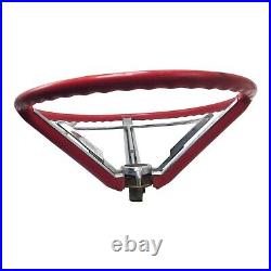 Vintage Steering Wheel Red And Chrome Horn Auto Classic Car Part