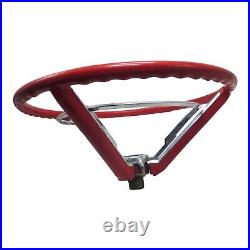 Vintage Steering Wheel Red And Chrome Horn Auto Classic Car Part