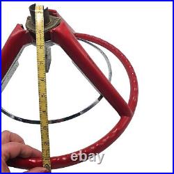 Vintage Steering Wheel Red And Chrome Horn Auto Classic Car Part