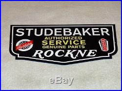 Vintage Studebaker Knute Rockne Car & Truck Parts 12 Metal Gasoline & Oil Sign