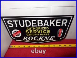 Vintage Studebaker Service & Genuine Parts Knut Rockne 1' Metal Car Gas Oil Sign