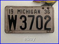 Vintage Sunoco Advertising Plate Topper on Original 1936 Michigan License Plate