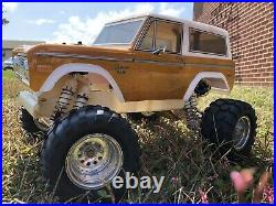 Vintage TRAXXAS SLEDGEHAMMER, SEES aluminum wheels, Patina Bronco Body RC10 JRX2