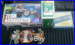Vintage Team Associated RC10 Gold Pan Buggy 1984 Futaba RX TX shelf queen