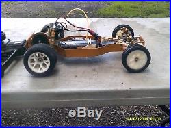 Vintage Team Associated RC10 Gold Pan Rolling Chassis Buggy Car for Parts Repair