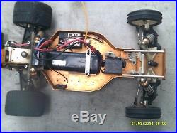 Vintage Team Associated RC10 Gold Pan Rolling Chassis Buggy Car for Parts Repair