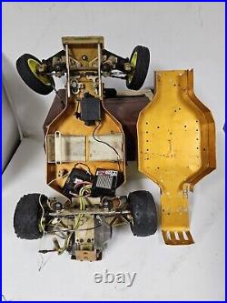 Vintage Team Associated RC10 Gold Rc Car Chassis With Manual And Lots Of Parts