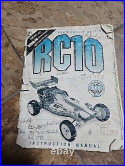 Vintage Team Associated RC10 Gold Rc Car Chassis With Manual And Lots Of Parts