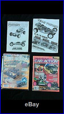 Vintage Team Yokomo 92 Works YZ10, manual, parts list, 2 RC Car Action Magazines