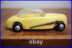 Vintage Tether Car Hot Rod toy Racer Convertible top yellow parts repair Vintage Tether Car Hot Rod toy Racer Convertible top yellow parts repair