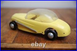 Vintage Tether Car Hot Rod toy Racer Convertible top yellow parts repair