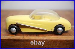 Vintage Tether Car Hot Rod toy Racer Convertible top yellow parts repair Vintage Tether Car Hot Rod toy Racer Convertible top yellow parts repair