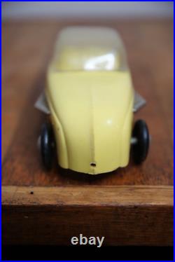 Vintage Tether Car Hot Rod toy Racer Convertible top yellow parts repair Vintage Tether Car Hot Rod toy Racer Convertible top yellow parts repair