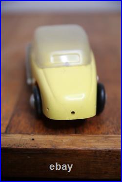 Vintage Tether Car Hot Rod toy Racer Convertible top yellow parts repair Vintage Tether Car Hot Rod toy Racer Convertible top yellow parts repair