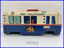 Vintage Tin Yonezawa NBC Television News Van RCA Victor Color Bus PARTS Japan