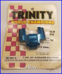 Vintage Trinity Team Losi Xx4 Blue Aluminum Front Bulk Head 5 Deg Tk3073