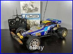Vintage Used Tamiya 1/10 R/C The Fox 1985 model 5851 with transmitter