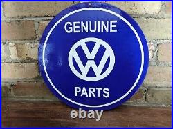 Vintage Voltswagon Vw Parts Porcelain Car Dealerspip Sign 12